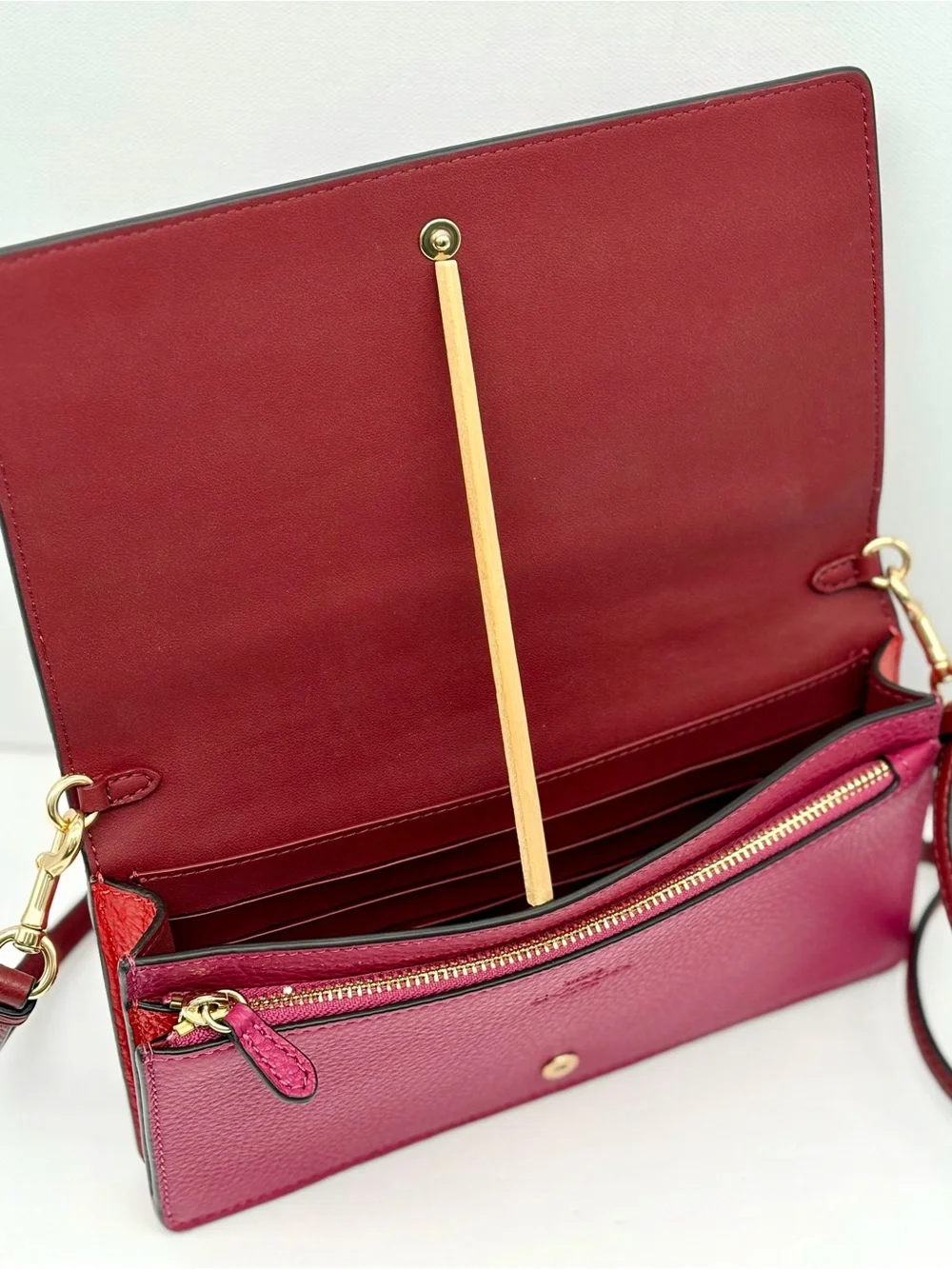 Coach Pebbled Leather Embossed Crossbody - Rose Pink